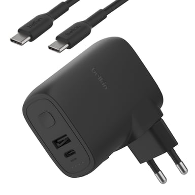 Chargeur de Voyage 25W avec Batterie Externe intégrée 5000mAh Compact Noir