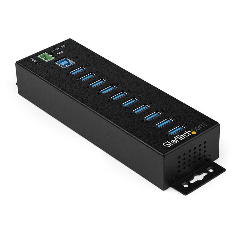 StarTech.com Hub USB 3.0 industriel à 10 ports Alimentation externe Protection contre DES et les surtensions jusqu'à HB30A10AME Concentrateur hub 10 x USB 3.2 Gen 1 Montage... - vue 2