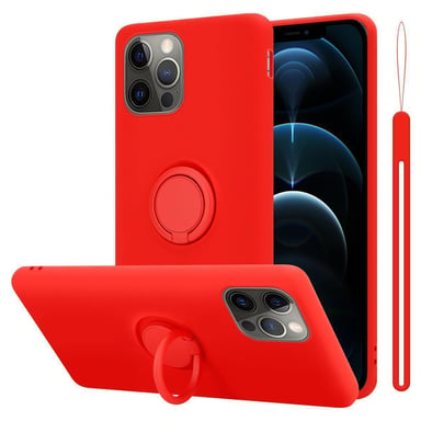 Coque pour Apple iPhone 12 PRO MAX en LIQUID RED Housse de protection Étui en silicone TPU flexible avec anneau