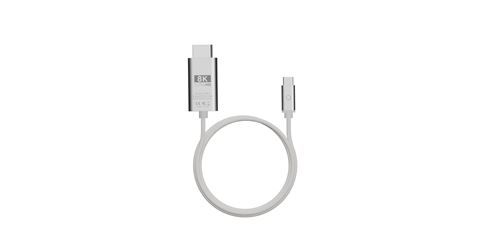Câble USB-C Lnq vers Display Port 8K/60Hz 2 m Gris sidéral - Neuf