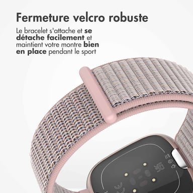 imoshion Bracelet en nylon pour Fitbit Versa 4/ 3 / Sense (2) - Rose