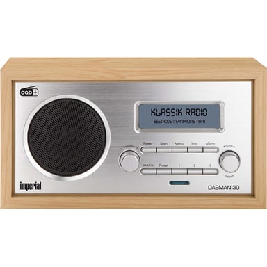 Imperial Radio de madera DAB+ / FM con pantalla retroiluminada y función de alarma DABMAN 30 Beige