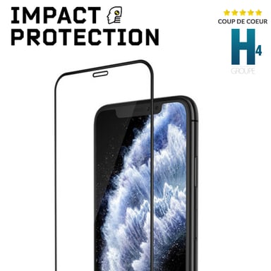 Protector de pantalla RhinoShield 3D Impact compatible con [iPhone 12/12 Pro] 3 veces más protección contra impactos - Bordes curvados 3D para una cobertura completa - Resistente a arañazos