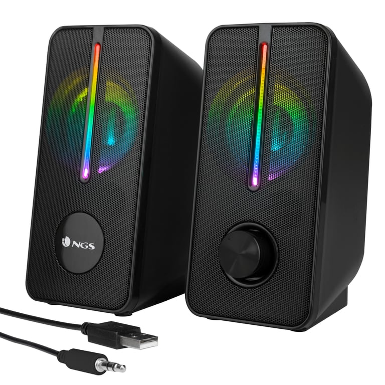 Enceintes NGS GSX-150 – Système 2.0, Éclairage LED RGB, 12W - vue 3