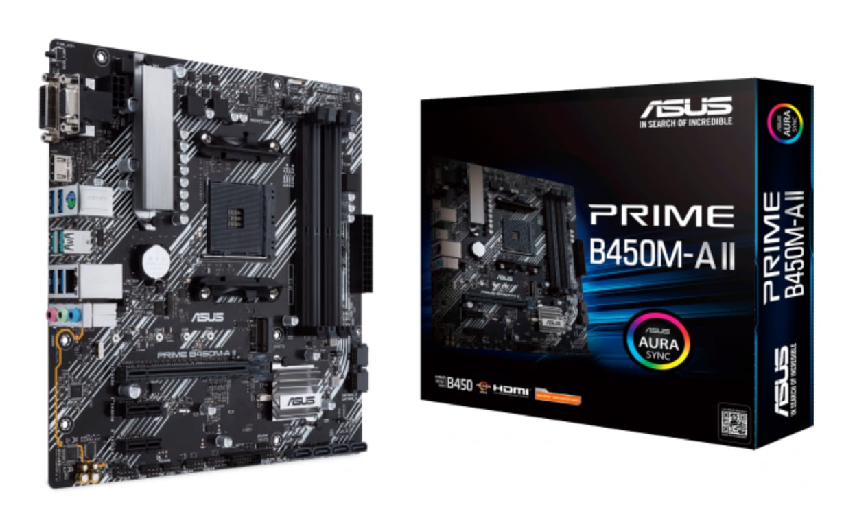 ASUS PRIME B450M-A II AMD B450 Emplacement AM4 micro ATX - Neuf