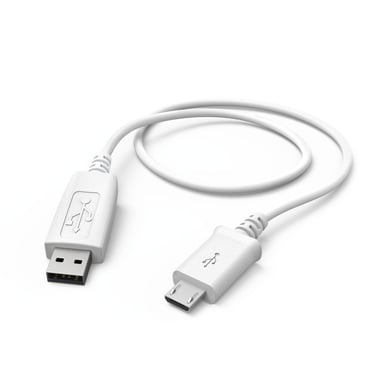 Câble de charge/données, micro-USB, 1 m, blanc