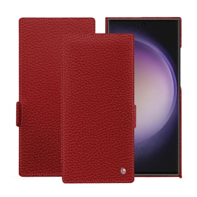Housse cuir Samsung Galaxy S24 Ultra -  - Rouge - Cuir grainé