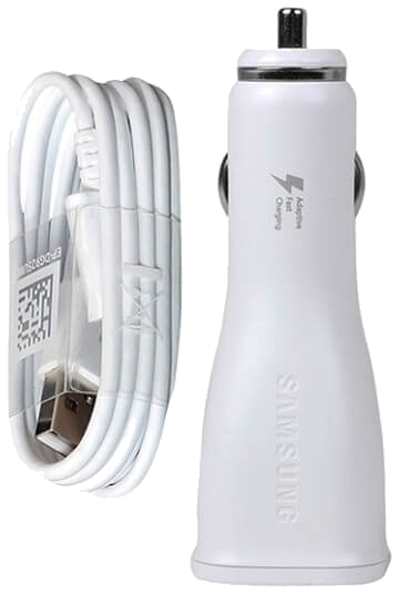 Chargeur voiture samsung micro usb 2A quickcharge blanc