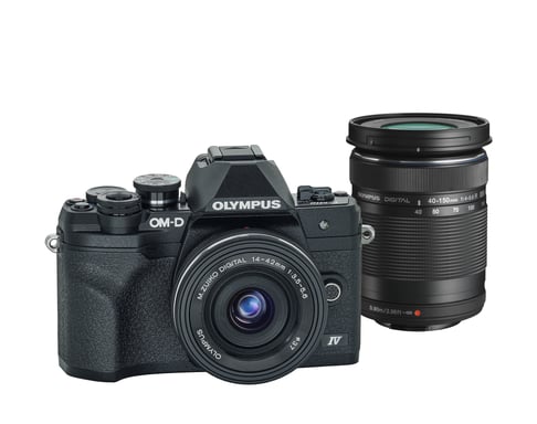Olympus OM-D E?M10 Mark IV + ED 14-42mm + ED 40-150mm 4/3'' MILC 20,3 MP Live MOS 5184 x 3888 pixels Noir