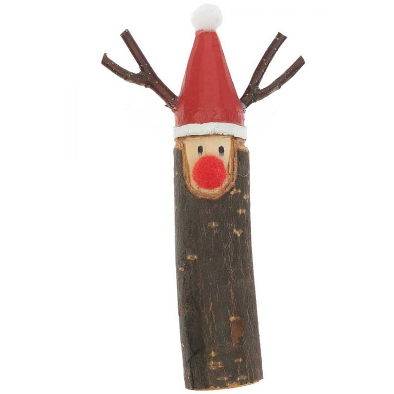 Figurine en Bois de Renne Élégante pour Décoration de Noël 7 x 12.5 cm Neuf