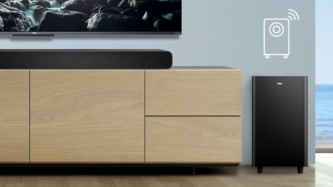 Barra de sonido TCL TS8132 con subwoofer inalámbrico - Dolby Atmos 3.1.2 - 350 W - Compatible con Chromecast-Apple AirPlay-HDMI integrado