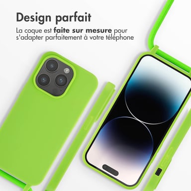 imoshion Coque en silicone avec cordon pour Apple iPhone 14 Pro - Fluor Groen