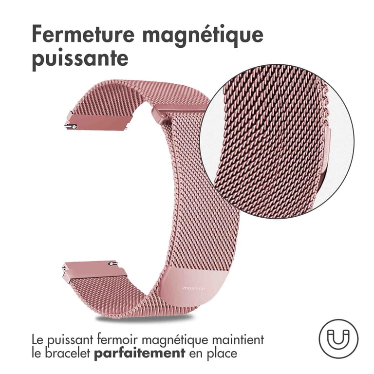 Bracelet magnétique milanais 22mm Taille M - vue 10