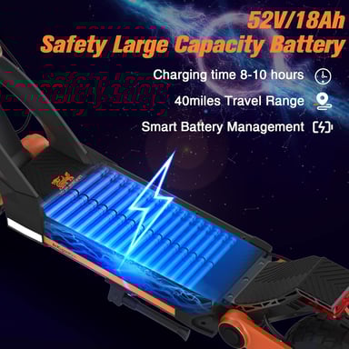 Patinete eléctrico KuKirin G3 de 10 pulgadas todoterreno, motor de 1200 W, batería de litio de 52 V y 18 Ah