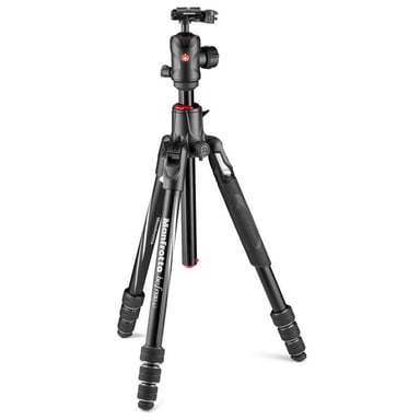 Trépied de voyage MANFROTTO Befree GT XPRO MKBFRA-4 aluminium rotule Ball 496 10 kg 164 cm Noir/rouge - Neuf