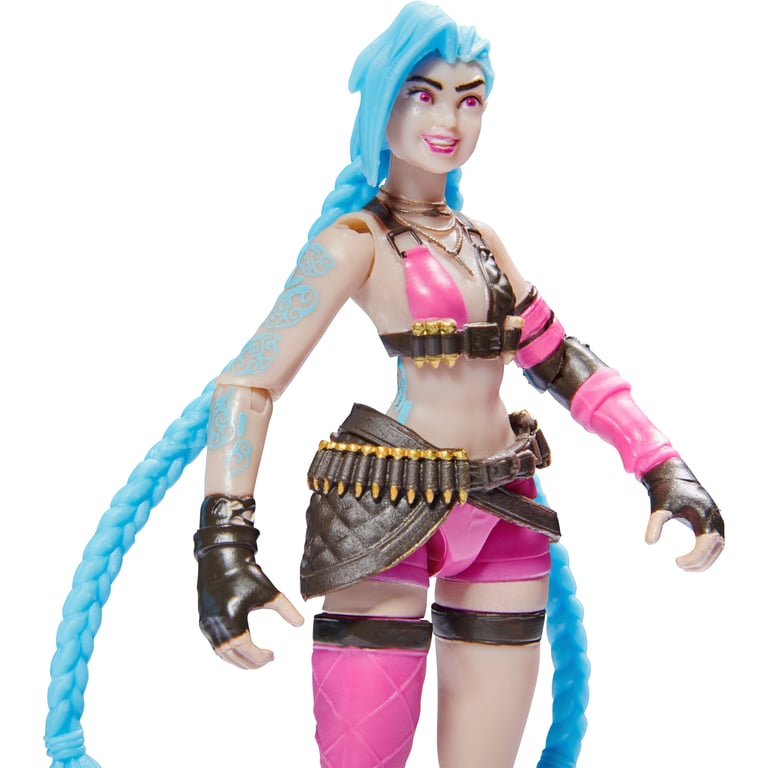 League of Legends - FIGURINE 10 CM JINX - Figurine Articulée Jinx 10 cm A Collectionner - Avec Détails Qualité Et 2 Accessoires - Collection Champion - 6062258 - Jouet Enfant 12 ans et + - Neuf