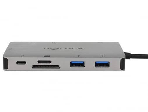 DeLOCK 87735 Docking Station cablata USB 3.2 Gen 1 (3.1 Gen 1) Tipo-C Grigio