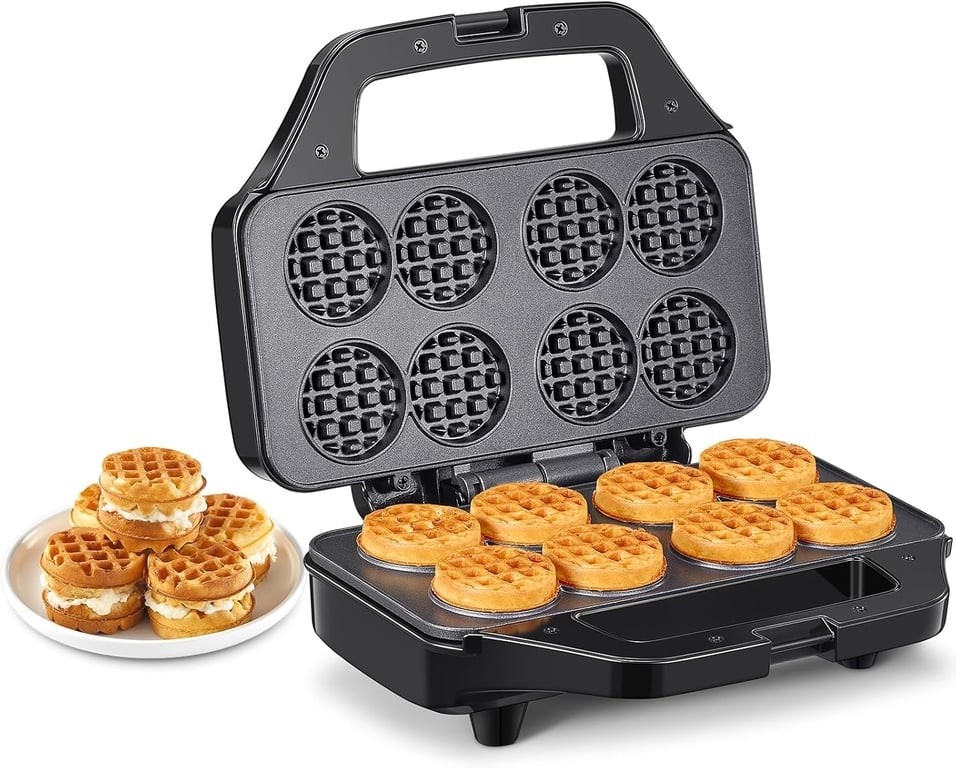 VENDOS85 Mini-Gaufrier Compact &middot; 750?W, 8 Mini-Gaufres - Neuf