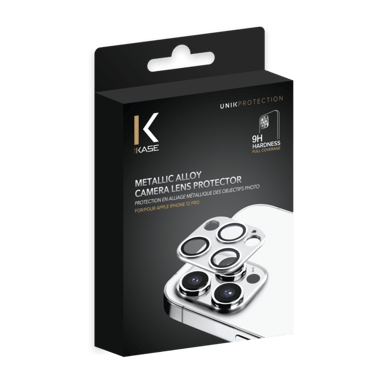 Copriobiettivo in lega metallica per Apple iPhone 12 Pro, argento Sidéral