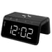Evelatus WCC01BK Réveil 2 en 1 à grands chiffres avec chargeur sans fil 10 W et lampe couleur RVB Noir