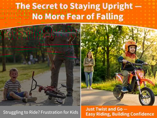 HillMiles MileRocket 1 Moto de cross eléctrica para niños, batería de 36 V y 4 Ah