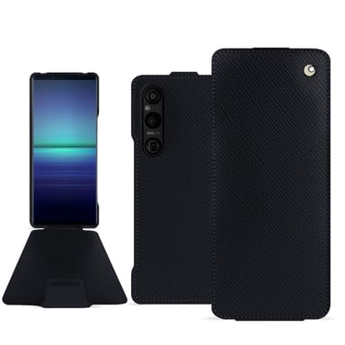 Housse cuir Sony Xperia 1 V -  - Noir - Cuir saffiano