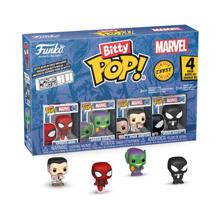 Pack de 4 figurines Funko Bitty Pop Spider Man - vue 3