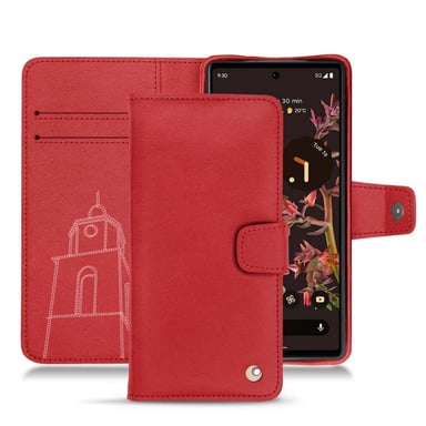 Housse cuir Google Pixel 6 -  - Rouge - Cuir lisse premium