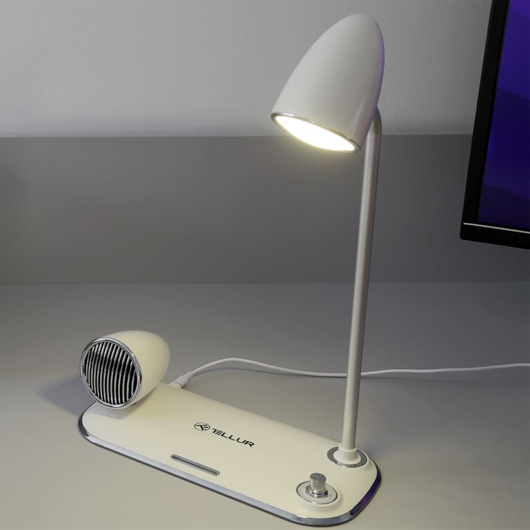 Tellur Nostalgia Chargeur de bureau sans fil haut parleur Bluetooth lampe de bureau Neuf - vue 2