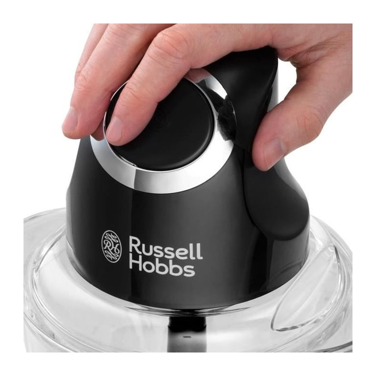 Russell Hobbs Mini Hachoir Electrique [Facile à Utiliser] 500ml Fonction 1 bouton Blender universel Légumes fruits & viandes Bol en verre 1 Lames Acier Inox Amovibles 24662 - vue 3