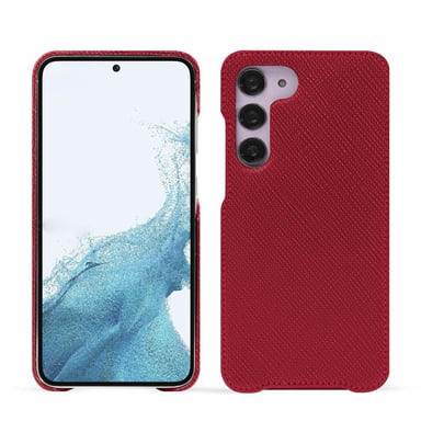 Coque cuir Samsung Galaxy S23 -  - Rouge - Cuir saffiano
