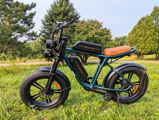 Bicicleta eléctrica todoterreno ENGWE M20 de 20 pulgadas con neumáticos anchos, motor de 750 W, batería dual de 48 V y 26 Ah-Verde