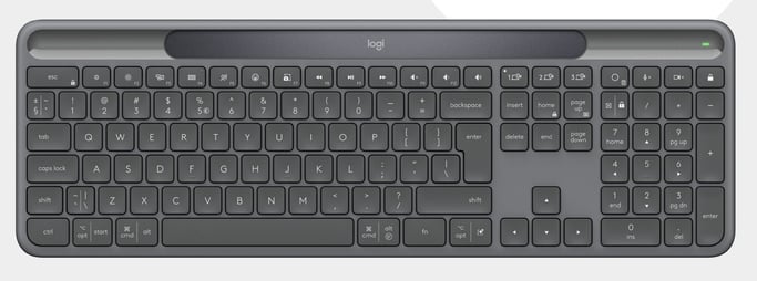 Logitech Signature Slim Solar+ K980 for Business clavier Universel RF sans fil + Bluetooth QWERTY Italien Graphite - Neuf
