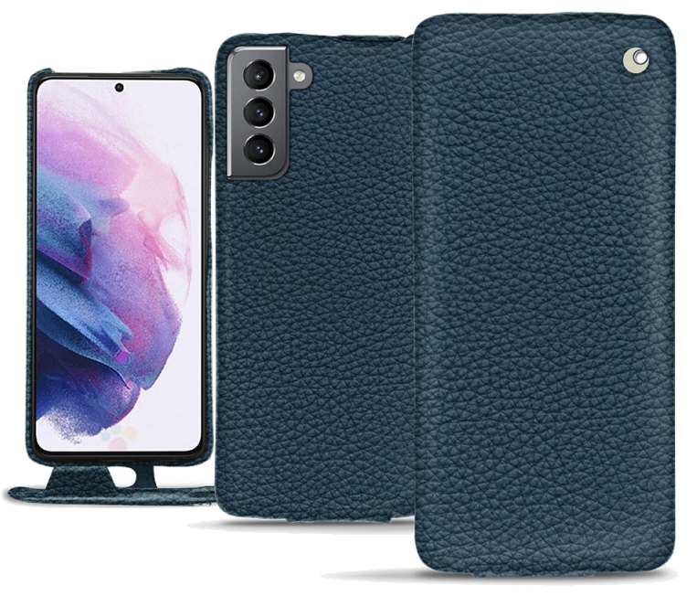 Housse cuir Samsung Galaxy S21 - Rabat verticalBleu