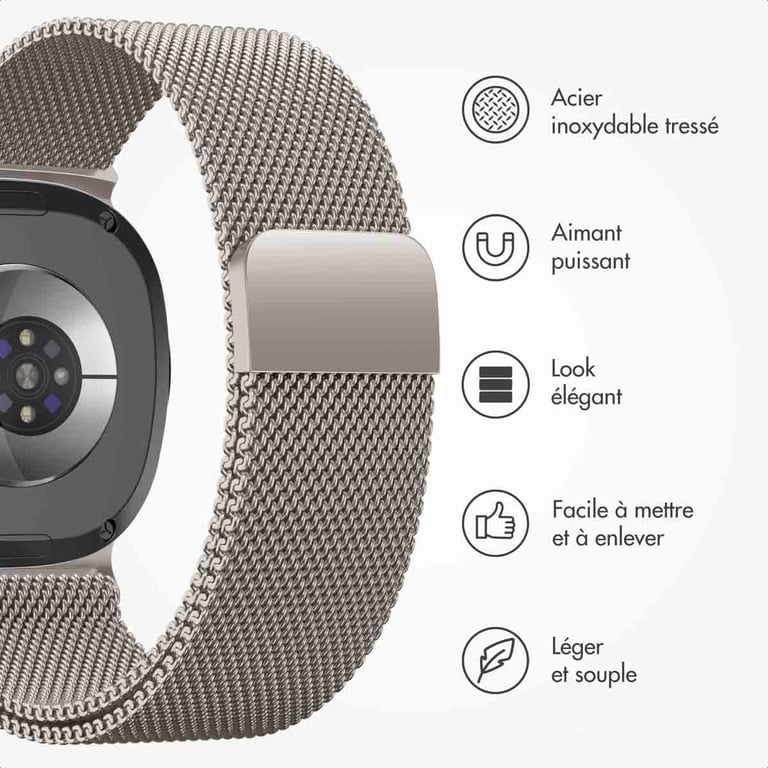 imoshion Bracelet magnétique milanais pour Samsung Galaxy Watch 8 (40/44mm) / Classic (46mm) - Lumière stellaire - Neuf