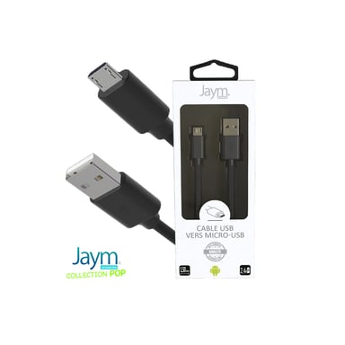 Cavo da USB a Micro-USB 2,4A - 1,5 metri - Collezione POP - Nero