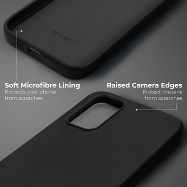 Moozy Lifestyle. Coque en silicone pour Xiaomi 12 Pro, noir - Housse légère en silicone liquide avec finition mate et doublure en microfibre douce, coque en silicone de qualité supérieure