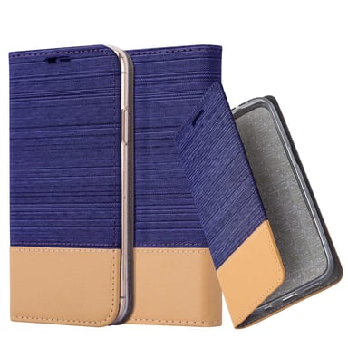 Coque pour Apple iPhone 13 PRO en BLEU BRUN Housse de protection Étui avec fermeture magnétique, fonction de support et compartiment pour carte