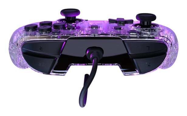 Turtle Beach Afterglow Clear Mando de juego RGB con cable para Nintendo Switch 2