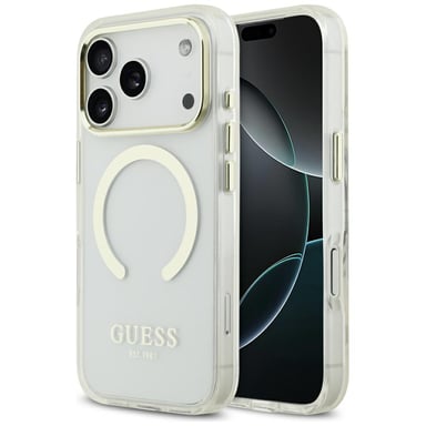 Étui Guess Metal Outline MagSafe pour iPhone 18 Pro / 17 Pro, doré