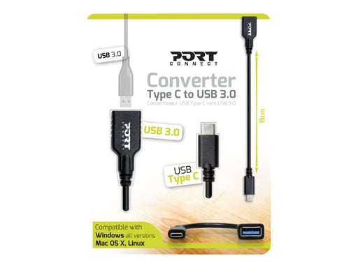 Port Connect Convertidor Tipo C a USB 3.0