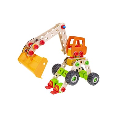 HEROS Constructor Chargeuse sur pneus 6-en-1 Kit bois 140 pièces FSC Hêtre Allemagne 5 ans Multicolore