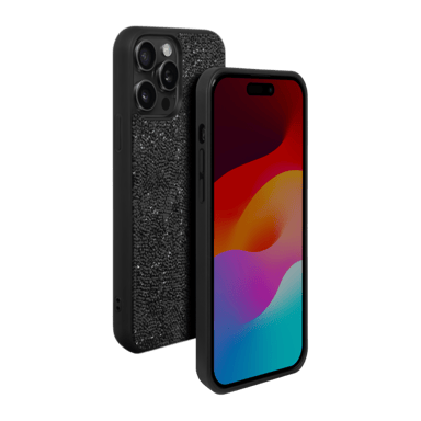 Custodia Bling Strass per Apple iPhone 15 Pro Max, nero notte
