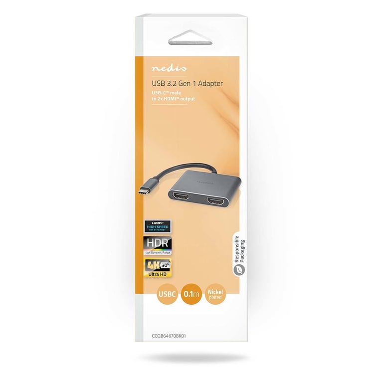 Nedis Adaptateur USB C vers 2x HDMI - vue 3
