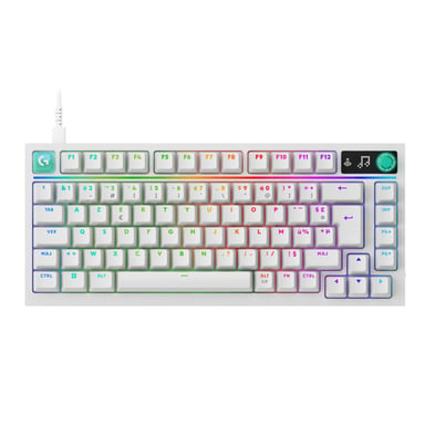 Clavier gaming filaire Logitech G G316 X 75 75% AZERTY USB-A Blanc RGB rétroéclairage 8 kHz switches interchangeables à chaud