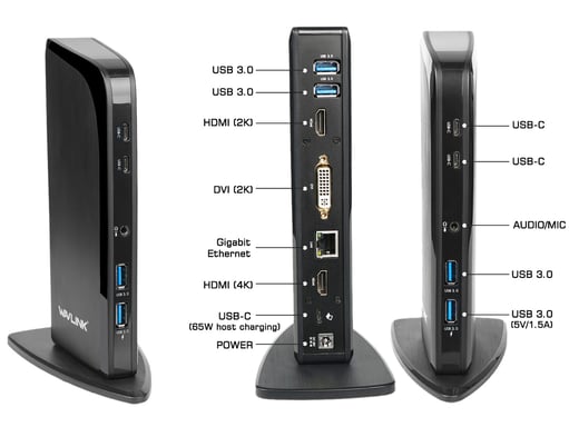 DLH DY-TU4382 base para portátil y replicador de puertos Acoplamiento Negro
