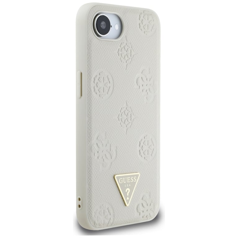 Coque Guess Grained Hot Stamp Pivoine Triangle Logo MagSafe pour iPhone 16e - vue 3