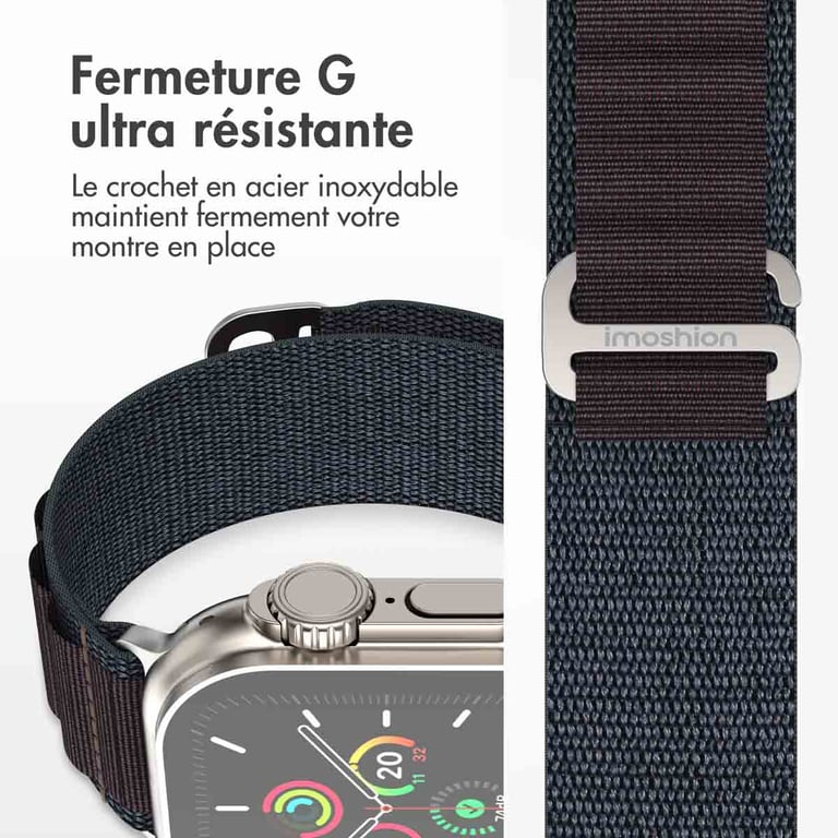 imoshion Bracelet en nylon Alpine pour Apple Watch Series 1 á 10 / SE / Ultra 2 44454649 mm Neuf - vue 8