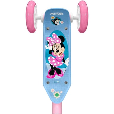 Patinete infantil Minnie MN432050 3 ruedas plataforma antideslizante manillar ajustable empuñaduras anti-pinchazo Rosa/Azul