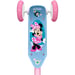 Patinete infantil Minnie MN432050 3 ruedas plataforma antideslizante manillar ajustable empuñaduras anti-pinchazo Rosa/Azul